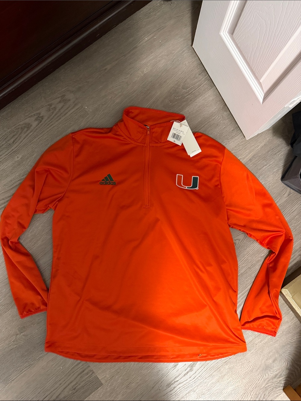 adidas Men’s Orange University of Miami Zip Pullover